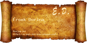 Érsek Dorina névjegykártya